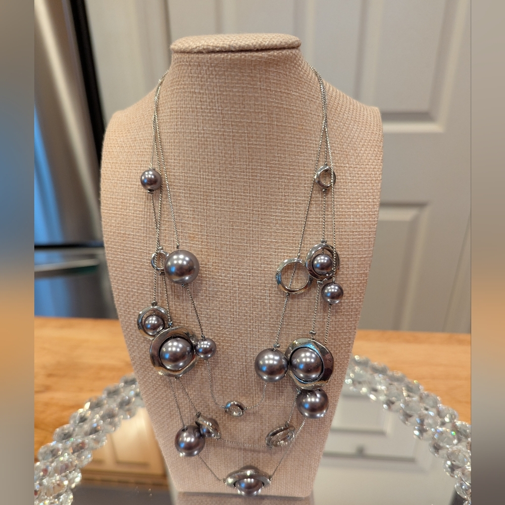 Macy's Elegant Silver Multi-Strand Necklace NWT